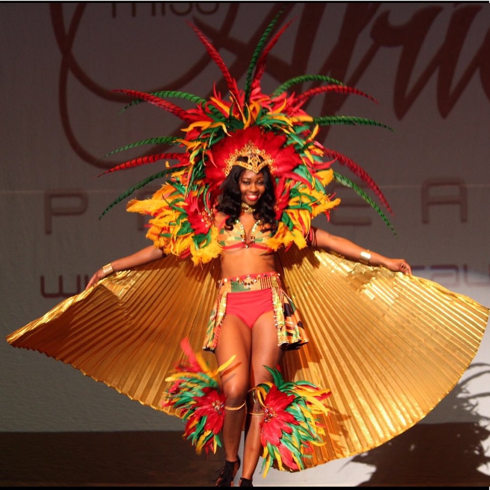 carnival head & shoulder piece,leg cuffs and cape